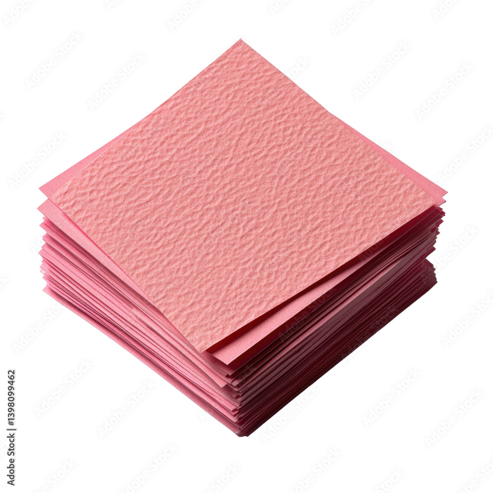 Poster a stack of soft pink tissue napkins neatly organized for party decor or elegant table setting aesthe