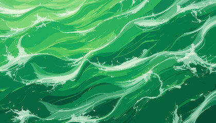 Green color Brush art silhouette, 