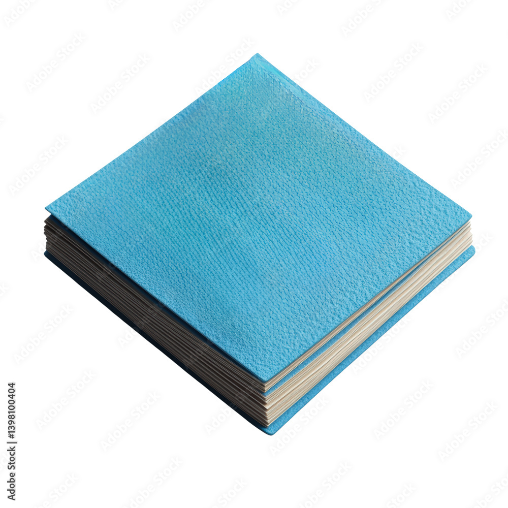 Poster a luxurious blue leather book with a rich texture and elegant design ideal for journaling or note-ta