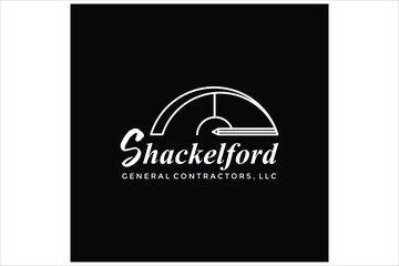 Black and White Company Logo with Arch Graphic Design