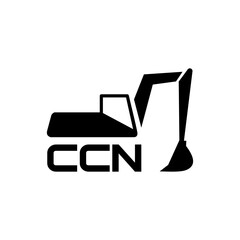 Black And White Excavator Logo Design