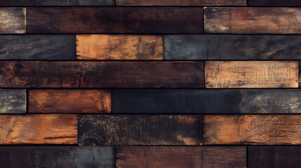 Naklejka premium A detailed close-up view of a rustic wooden plank wall.