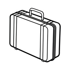Outline Illustration Of A Suitcase For Travel And Business Purposes