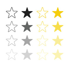 Star vector isolated icon. Stars vector icons. Stars collection. Golden Stars isolated on white background. Vector Star