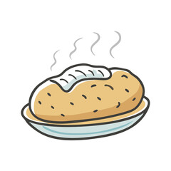 baked potato icon, baked potato vector illustration-simple illustration of baked potato, perfect for baked potato logos and icons
