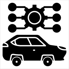 Electric Vehicle Simple Icon Vector Illustration Concept