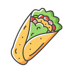 burrito icon, burrito vector illustration-simple illustration of burrito, perfect for burrito logos and icons