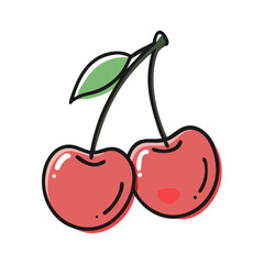 cherries icon, cherries vector illustration-simple illustration of cherries, perfect for cherries logos and icons