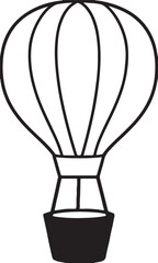 Hot Air Balloon Silhouette Icon – Travel and Adventure Vector Design