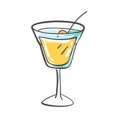 cocktail glass icon, cocktail glass vector illustration-simple illustration of cocktail glass, perfect for cocktail glass logos and icons