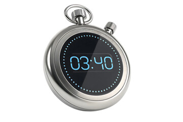 Digital stopwatch timer - time measurement tool on transparent background