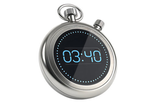 Digital stopwatch timer - time measurement tool on transparent background
