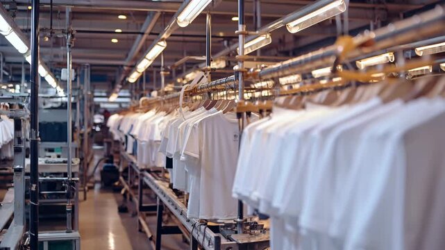 Modern digital printing process for sunrise and sunset designs on blank t shirts in a clean facility
