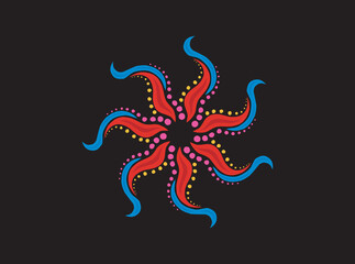 abstract decorative starfish marine animal. Vector illustration drawing. Isolated on white background.