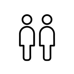 Two People Icon Vector Illustration Simple Black And White Symbol Design