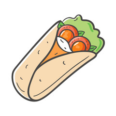 falafel wrap icon, falafel wrap vector illustration-simple illustration of falafel wrap, perfect for falafel wrap logos and icons