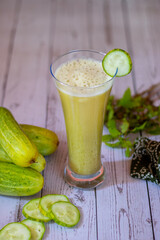 Cucumber juice is refreshing, hydrating, low-calorie, and packed with vitamins, promoting skin health, digestion, detoxification, and overall wellness with a crisp flavor.
