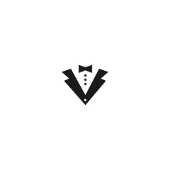 Black And White Tuxedo With Bow Tie Icon