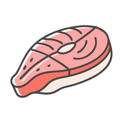 fish fillet icon, fish fillet vector illustration-simple illustration of fish fillet, perfect for fish fillet logos and icons