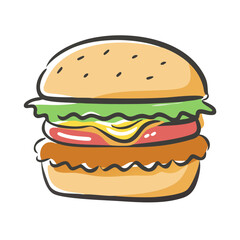 hamburger icon, hamburger vector illustration-simple illustration of hamburger, perfect for hamburger logos and icons