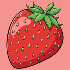 Obraz premium Fresh Strawberry Illustration Design