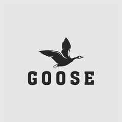 Black Goose Silhouette Logo on White Background