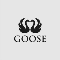 Black Goose Logo on Gray Background