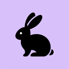 Cute Rabbit Silhouette Vector Design