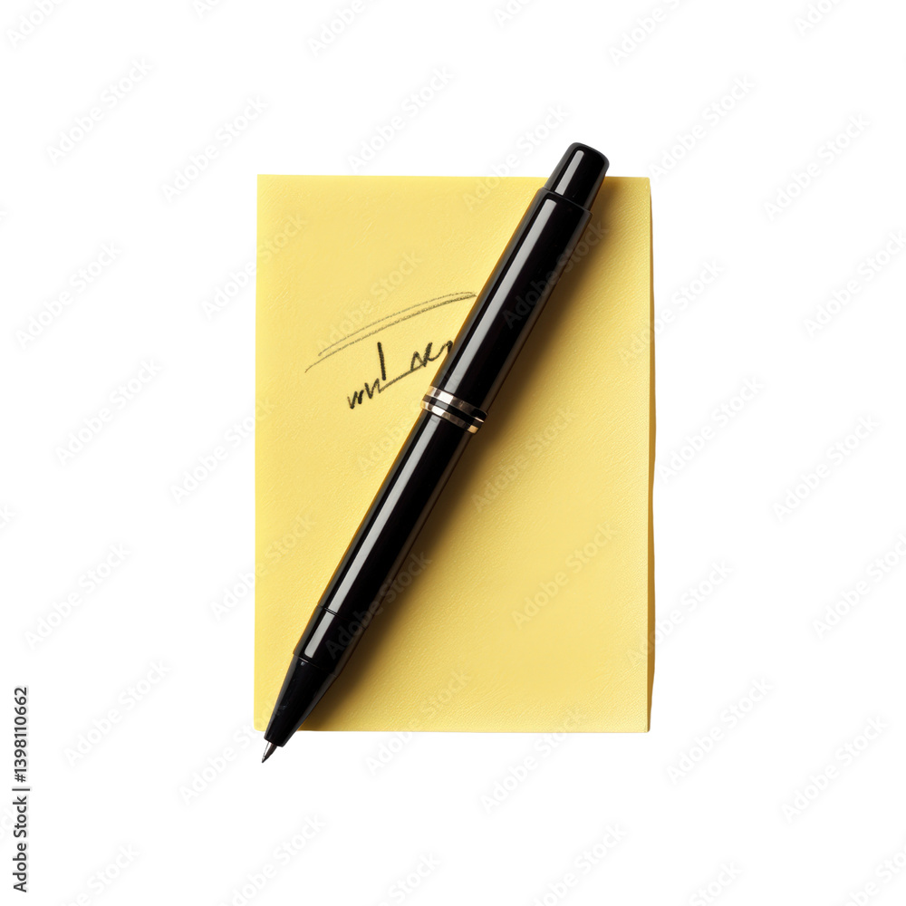 Poster elegant pen resting on a notepad with blank pages ready for writing, sketching, or creative ideas to