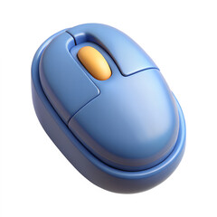 3d computer mouse on transparent background