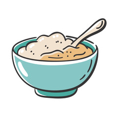 oatmeal bowl icon, oatmeal bowl vector illustration-simple illustration of oatmeal bowl, perfect for oatmeal bowl logos and icons