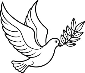 Dove with olive branch vector illustration graphic design