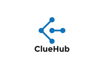 Blue Abstract Network Logo on White Background