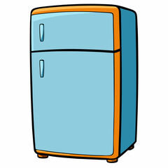 retro refrigerator isolated on white background