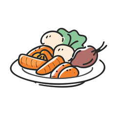 roasted vegetables icon, roasted vegetables vector illustration-simple illustration of roasted vegetables, perfect for roasted vegetables logos and icons