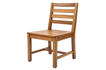 Wooden dining chair isolated on transparent background