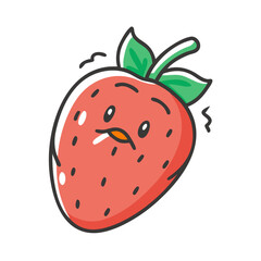Obraz premium strawberry icon, strawberry vector illustration-simple illustration of strawberry, perfect for strawberry logos and icons