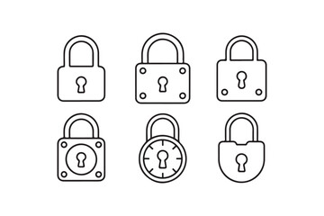 Vector Illustration of Different Types of Padlocks