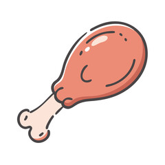 turkey leg icon, turkey leg vector illustration-simple illustration of turkey leg, perfect for turkey leg logos and icons