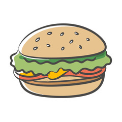veggie burger icon, veggie burger vector illustration-simple illustration of veggie burger, perfect for veggie burger logos and icons