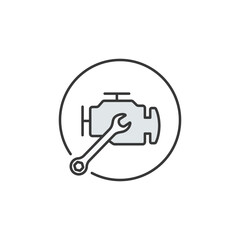 This icon represents expert engine repair—diagnosing faults, replacing worn parts, and ensuring optimal vehicle performance with precision maintenance