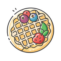 Obraz premium waffle with berries icon, waffle with berries vector illustration-simple illustration of waffle with berries, perfect for waffle with berries logos and icons