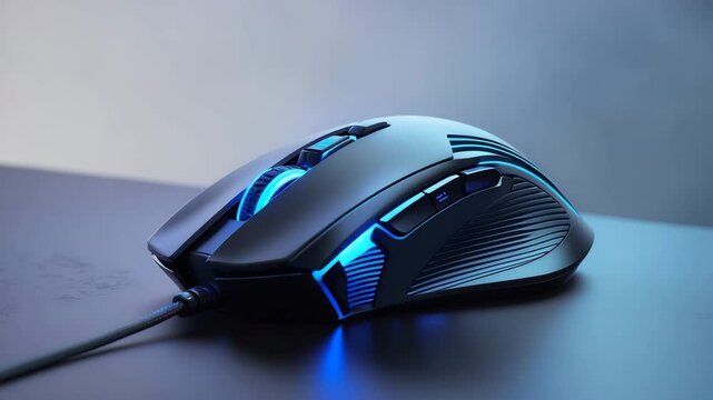 Advanced gaming mouse; professional wireless gaming mouse displayed on a high-contrast backdrop.