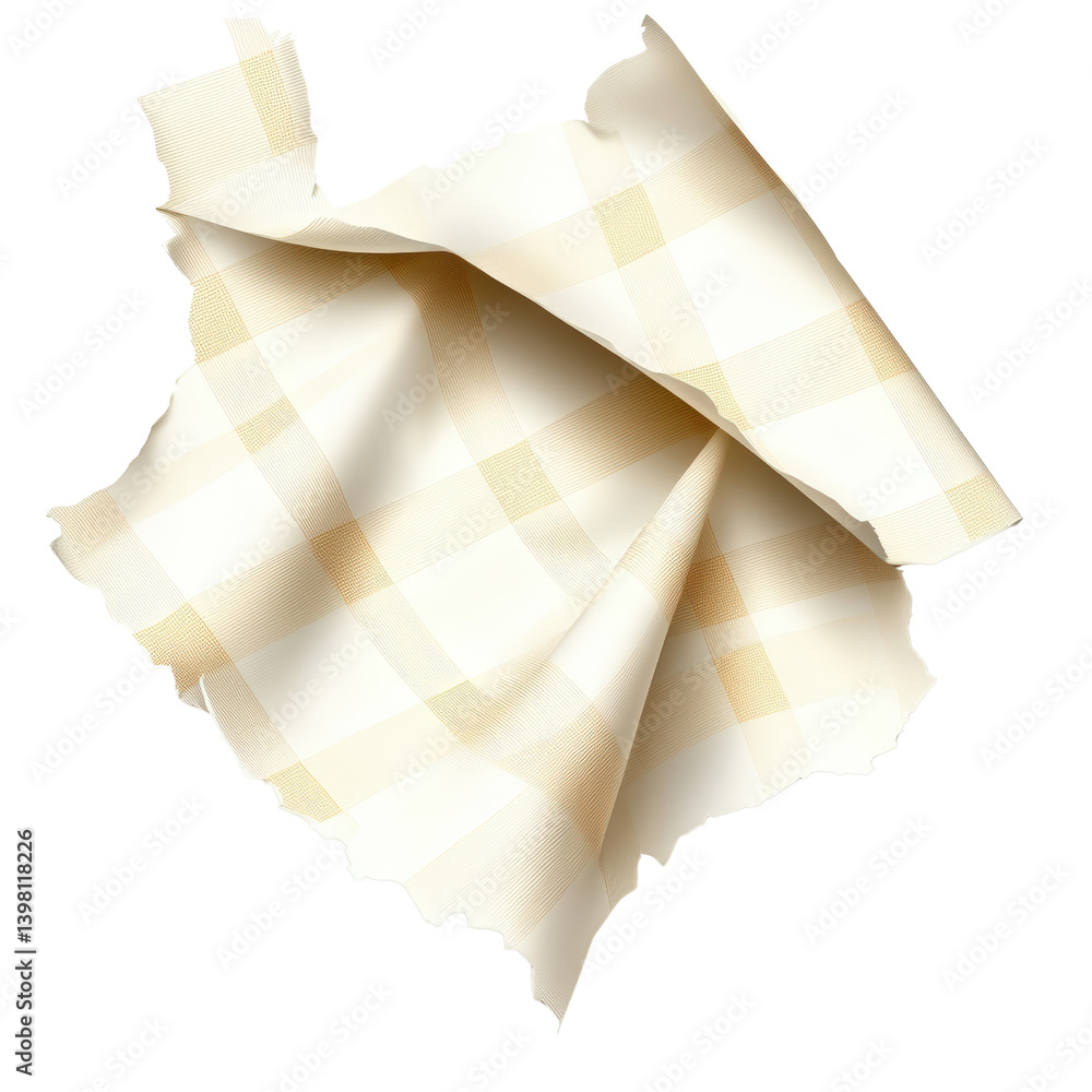 Poster a piece of paper featuring a check pattern displayed on a white background perfect for crafts and st