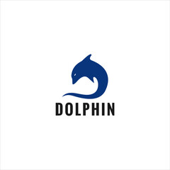 Blue Dolphin Logo on White Background