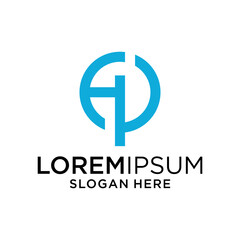 Blue Circle Monogram Logo Design