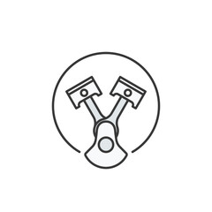 Driving power and precision, this icon represents engine pistons, converting fuel into motion, ensuring efficiency, and delivering the strength needed for peak vehicle performance