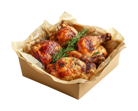 Juicy roast chicken dinner home kitchen food cozy deliciousness isolated on transparent background png