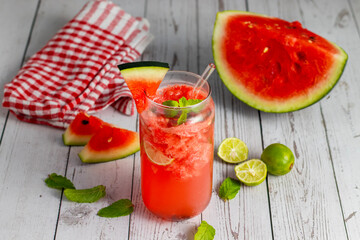 Refreshing watermelon mojito with mint, lime, and rum—perfectly sweet, tangy, and cool for summer sipping and tropical vibes.
