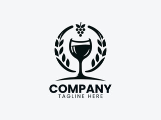 Wine Vector Logo Design, Elegant Wine Logo, Premium Wine Branding Logo